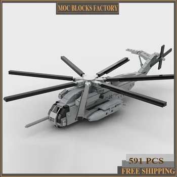 Vh Stavební Bloky Vojenské Série v Měřítku 1:72 CH-53E Vrtulník Model Technologie Cihly DIY Montáž Slavné Letadlo Hračky, Dárky