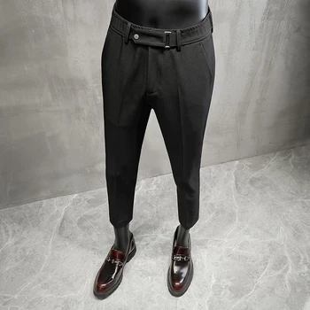 Osobní Pás Dekorativní Oblek Kalhoty pro Muže Podnikání Obchodní Formální Šaty Kalhoty, Kanceláře, sociální kalhoty muži oblečení