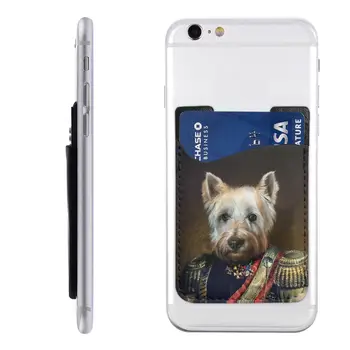 PU Kůže West Highland Teriér Pes Telefon, Peněženku Držet Na Vlastní Vtipné Westie Držitel Kreditní Karty pro Telefon Případě