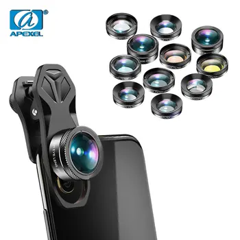 APEXEL mobilní Telefon Objektiv Fotoaparátu Kit 140 Široký Úhel, Makro, Plné Barvy/Grad Filtr CPL Star ND Filtr pro IPhone, Všechny Smartphone Xiaomi