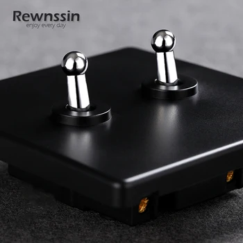 Rewnssin Spínač Black Panel 110-250V Elektrických Zásuvek, Vypínač, Přepínače USB Zásuvky z Nerezové Oceli zásuvka