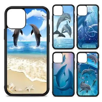 delfín Roztomilý zvířat Telefon Silikonové Pouzdro PC+TPU Pouzdro pro iPhone 11 12 13 Pro Max 8 7 6 Plus X SE XR Těžké Fundas
