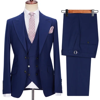Pánské Nové Elegantní Terno italské Obleky, Frak Ples 3-Kus (Bunda+Vesta+Kalhoty) Muži Oblek Set Mládenci Ženich