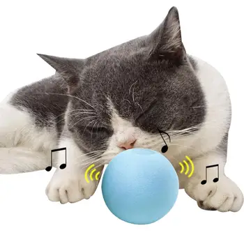 Samostatně Rotující Míč Roztomilé A Zábavné Elektrické Legrační Kočka Točna Hračky Inteligentní Interaktivní Míč Cat Školení Hračka Se Zvuky Zvířat