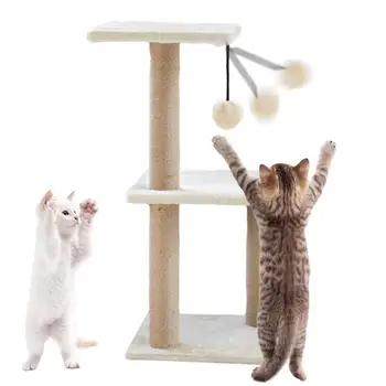 3 Tier Kočičí Strom 3 Tier Koťata Pet Activity Strom S Interaktivní Visící Koule 27.5 inch Kočičí Strom Věž S škrábadla