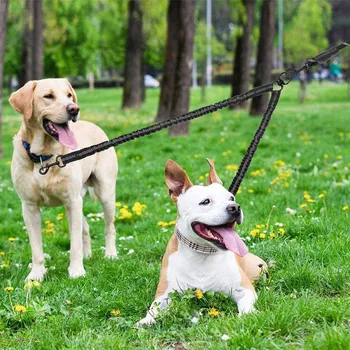 Pes trakční lanový, jedním tahem dvě nylon dvojitá hlava psa lano, elastické expanze, exploze-důkaz dopad společného, anti vinutí
