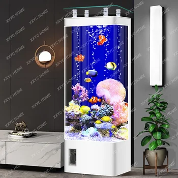 Fish Tank Obývací Pokoj Domácí Obývací Pokoj Malý, Integrovaný Podlahové Ryby Světa Svislé Stěně-Zdarma Změnit Akvárium