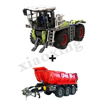 Nové MOC47448/PF-8830 Stavební Blok Zemědělská Vozidla, Traktor Sklápěcí Přívěs Model Sestavy Dospělé Děti, Hračky DIY Dárek