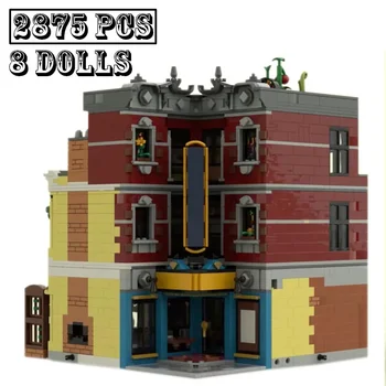 Skladem Nové MOC -135741 Obrácené Jazz Club City Street View Modulární Stavební Bloky, Cihly Vzdělávací Hračky pro Dárky k Narozeninám