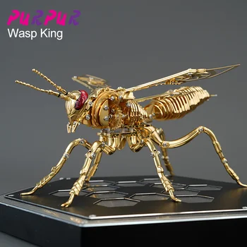 DIY punk 3D kovové puzzle z nerezové oceli mechanická montáž hmyzu zlaté wasp model kit osobní dárek hračka