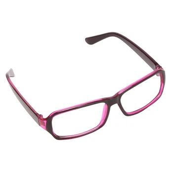 Maloobchodní 2X Plastové Full Rim Rám Jasné Objektiv Brýle Brýle Černá Fialová Pro Ženy, Muže