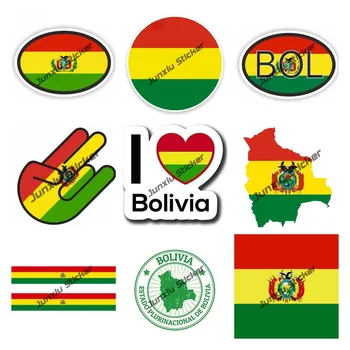 Bolívie Vlajka Motocykl Auto Obtisk Nálepka Láska Bolívie Vlajka Mapa Obtisk Domů Pride Travel Car Truck Van Nárazník Okna Notebook Stěny