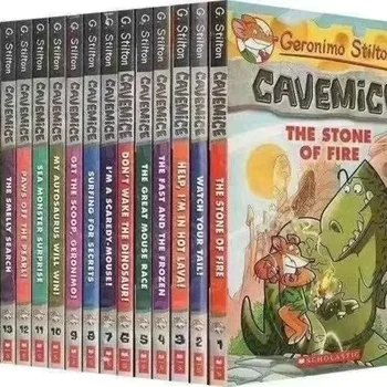 15PCS Geronimo Stilton Cavemice Obrázkové Knihy Děti Čtení Young-adult Román anglické Komediální Příběh Pro Děti ve Věku 5-12
