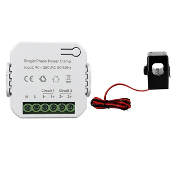 200A Tuya Inteligentní WiFi Energy Meter+proudový Transformátor Svorka 90-250V KWh Napájení Monitoru Elektřiny Statistiky
