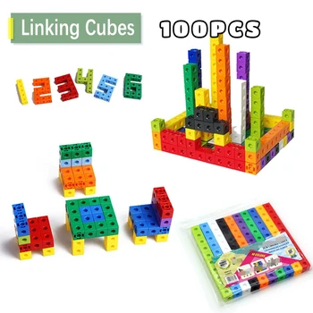 100ks/Set 2x2x2CM Čtvercový Tvar Krychle Stavební Bloky Vzdělávací Hračky Pro Děti, Děti DIY Montáž Bloky, Cihly Model Hračky