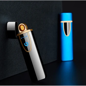 Elektrický Zapalovač Plastové Větruodolný Bezplamenová Dotykový Indukční USB Nabíjením Zapalovač Cigaret Kouření Elektronické Gadgets pro Muže