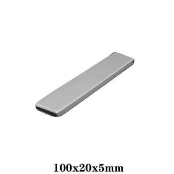 1~5KS 100x20x5 Vzácných Zemin Magnety 100mmX20mm Proužek, Obdélníkový Blok Magnety 100x20x5mm Permanentní Neodymový Magnet 100*20*5 mm