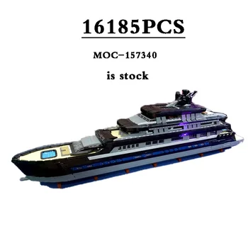 Nová MOC-157340 Velké Luxusní Jachty 16185pcs Loď, Model Beach Club DIY Děti, Stavební Bloky Hračky, Dárky k Narozeninám A Vánoční Hračky