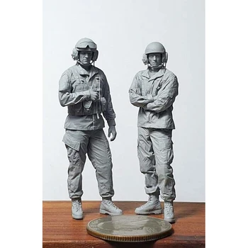 Unassambled 1/35 moderní posádky patří 2 muž Pryskyřice obrázek miniaturní model kit, bez Nátěru