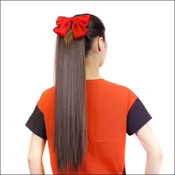 Paruka ohonu ženské přírodní dlouhé rovné vlasy luk vysoké ohonu chemická vlákna vlasy popruh falešný culík