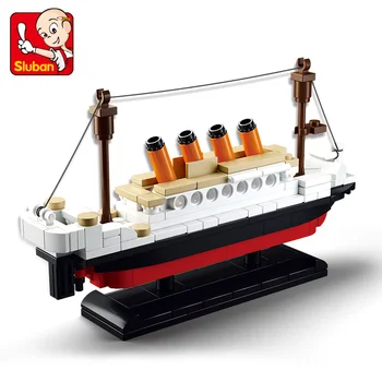 194PCS Města RMS Titanic Výletní Loď 3D Loď Model Hračky Cihly DIY Loď Přátelé Shromáždili Stavební Bloky Vzdělávací Hračky