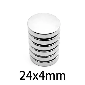 24x4mm Neodymové Magnety vzácných zemin Magnet N35 NdFeB Silný kruh Kolem Lednice 24*4 mm magnetické kruhové magnetické