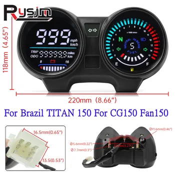 Pro Brazílii TITAN150 Pro Honda CG150 Fan150 Motocykl LED Digitální přístrojová deska Vodotěsné Rychloměr, Otáčkoměr RPM Metr Rozchod