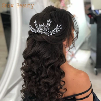 A487 Elegantní Svatební Sponky Do Vlasů Módní Crystal Svatební Sponky Do Vlasů Drahokamu Svatební Vlasové Doplňky Prom Vlasy, Šperky, Přilby
