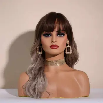 Realistické Ženské Maniquin Hlavu a Ramena,PVC, který se Používá pro Lidské Vlasy Paruka, Model, Zobrazení Okna