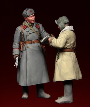 1/35 Pryskyřice Obrázek Model Kit 130 Ruských Důstojníků Dvě Postavy V Rozloženém Stavu Bez Nátěru Top