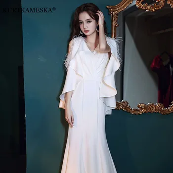 Bílá Elegantní Formální Večerní Dlouhé společenské Šaty pro Ženy 2023 Letní Sexy Fairycore Bodycon Mořská panna Prom Hostitele Koktejlové Šaty