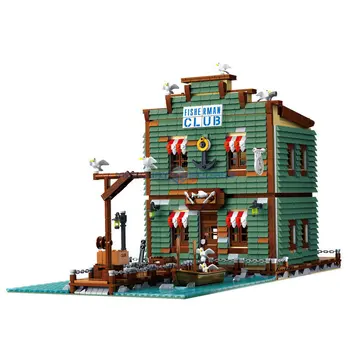 Rybář Klubu Starý Rybářský Dům Series Model Stavebních Bloků, MOC 30107 Výhled na Přímořskou Cihly Nastavit Dárky Vzdělávací Hračky pro Děti