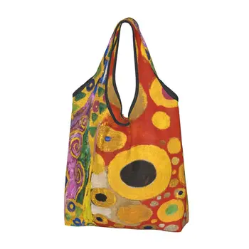 Gustav Klimt Opakovaně použitelné Nákupní Tašky, Skládací 50LB nosnost Estetické Umění Eko Taška Eco-Friendly Odolné