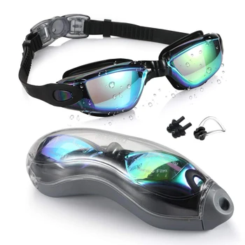 Plavecké Brýle Žádné Unikající Anti Fog UV Ochrana Plavat brýle s Nosní klip špunt do ucha pro Ochranu Případ pro Dospělé Muže, Ženy, Děti
