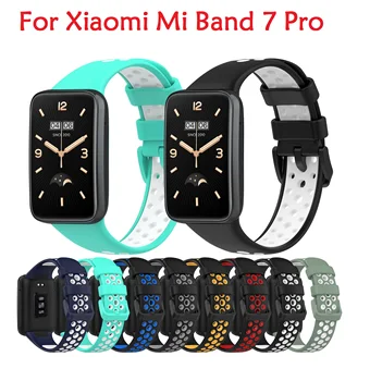 Silikonové Dvou-Barvy na tělo náramek pro xiaomi Mi Band 7 Pro Módní Popruh Smartwatch Příslušenství Náhradní Náramkové Sportovní Náramek
