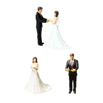 Pryskyřice 1/64 Svatební Figurky Filmové Rekvizity Miniaturní Lidé Modelu Desktop Ornament, Výzdoba