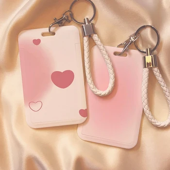 Cute Pink Láska Držitelé Kreditních Karet Klíčenka Banka ID Držitele Odznak Kryt Karty Případě Držitele Karty Business Student Dodávky