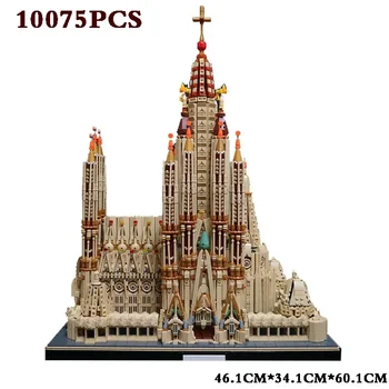MOC španělské Architektury Kostela Barcelona Stavební Bloky, Sagrada Familia DIY Budování Komplexní Stavební Bloky Vánoční Dárky