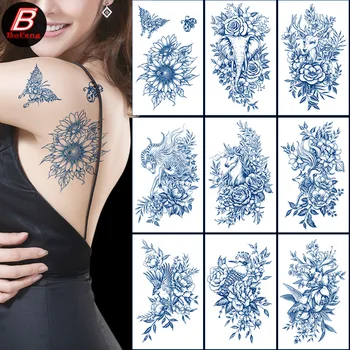 Semi-Permanentní Vodotěsné Dočasné Tetování Nálepka Šťávy Trvalé Inkoust Tetování, Drak, Had Bylinné Falešné Tetování, Ženy Muži Body Art