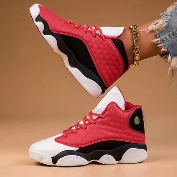 Sportovní pár high-top boty na basketbal, obuv pro volný čas velké pánské a dámské běžecké boty four seasons boty