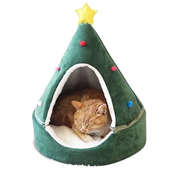 Vnitřní Stan Vánoční Pet Domu v Pračce Polštář Teplé Štěně Dům pro Malé a Střední Psy, Kočky