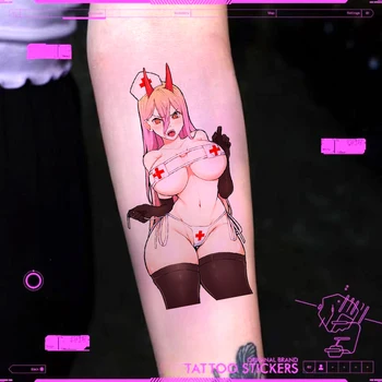 Anime Sexy Powwow Tetování Samolepky Falešné Tetování pro Ženy Vodotěsné Květ Arm Dočasné Tatto Hotwife Art Festival Příslušenství