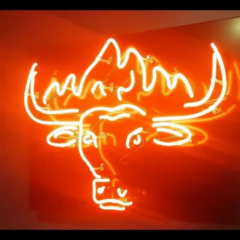 Neonový Nápis Pro býčí hlava Červená Hotel Rekreační shop Business Room Decor Nový Rok Dárky inzerovat Ručně vyráběné umění, design, světlo