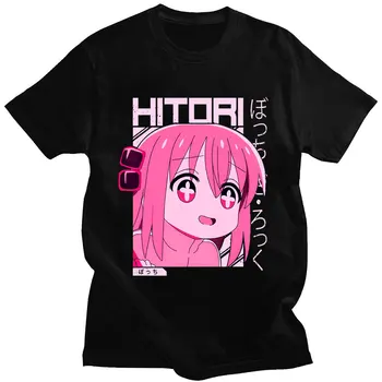 Anime Bocchi Rock T-shirt Legrační Manga Hitori Gotoh Grafické T-košile Muži ' s o-neck Cotton T Shirt Ležérní Streetwear Páry