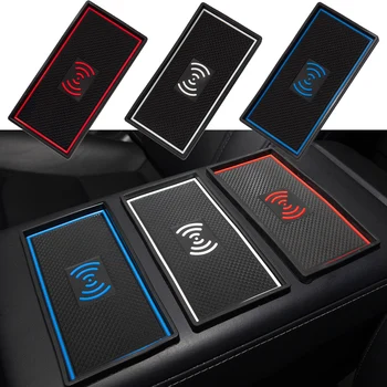 Modrá/Červená/Bílá Non-Slip Telefon Pad Pro Tesla Model 3 Y Kartou Anti-Slip Mat Držák Na Klíče Silikonové Anti-Slip Mat Interiérové Doplňky