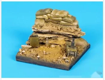 Měřítku 1/35 Die-licí Pryskyřice Rozvržení Scény Voják na Pozadí Válečné Scény Model Kit (60X60MM)