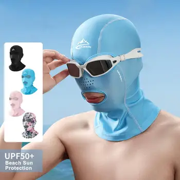 1 Ks Opalovací krém Hood Maska Bikini Plavání Pláž, Opalovací krém Pohodlné Elastické Prodyšné Cyklistické Anti-UV Maska Hlavy Rybaření U4G6