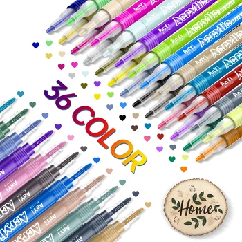 Akrylové Barvy, fixy 36 Barev Premium Vodotěsné Trvalé Paint Art Marker Pen Set pro Skalní Malby, DIY Projekty Řemesla