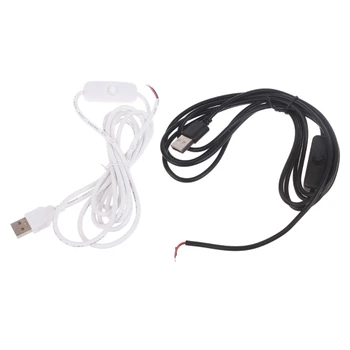 Spolehlivý USB LED Strip Světlo Inline zapnutí/Vypnutí Kabel pro Domácí Kanceláře a DIY Projekty USB Napájecí Kabel 195cm/6,4 ft