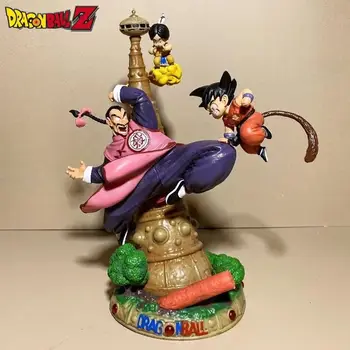 27 cm Dragon Ball Tao Pai Pai Vs Son Goku Víla Věž Anime Obrázek Pvc Model Aniamtion Figurka Desktop Dekorace Styl Socha